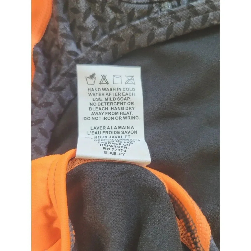 TYR Female Durafast Elite DiamondFit Swimsuit Black Orange, Size 34/M/8